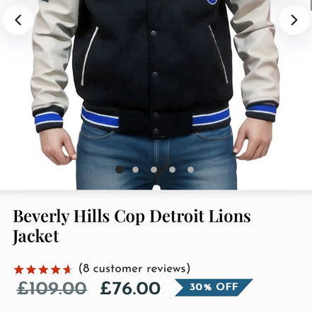 Beverly Hills Cop Detroit Lions Jacket