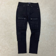 MID-RISE SLIM-FIT CARGO JEANS