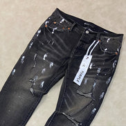 Purple Brand Light Indigo Paint Blowout Jeans