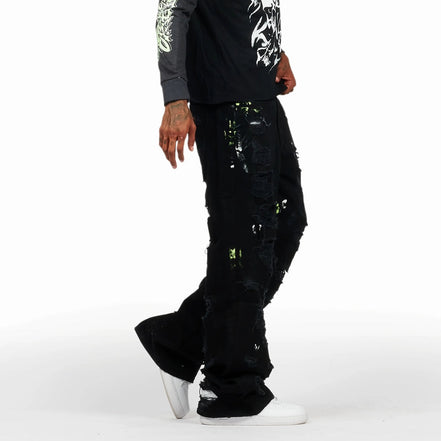 Painted Ripped Baggy Pants