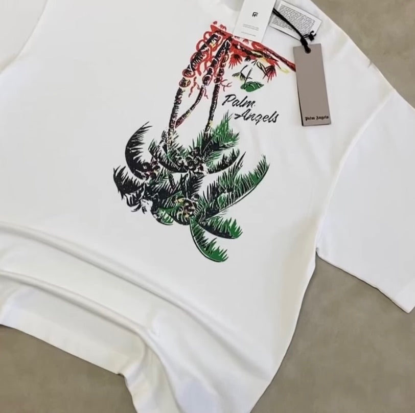 Palm Angels UPSIDE DOWN PALM-PRINT T- SHIRT