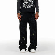 Painted Ripped Baggy Pants