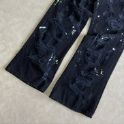Painted Ripped Baggy Pants