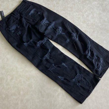 Painted Ripped Baggy Pants