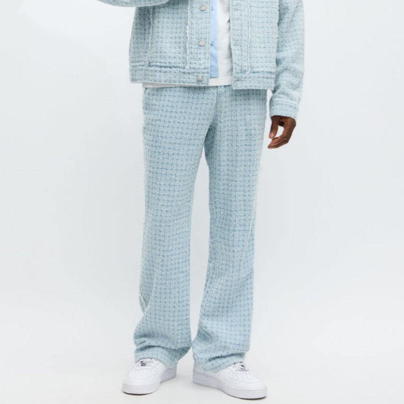 Stacked Slim Flare Textured Frayed