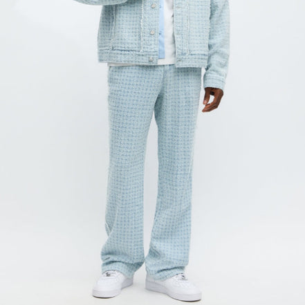 Stacked Slim Flare Textured Frayed
