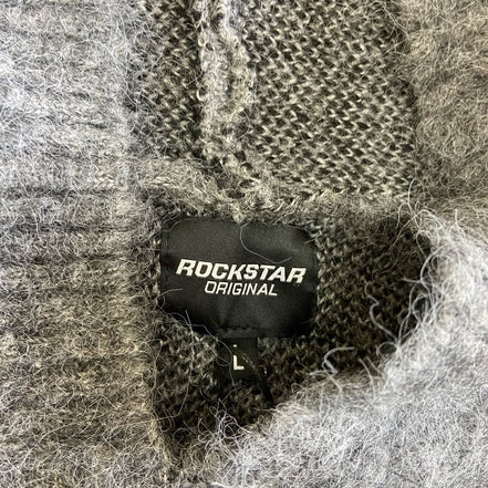 Nasheaka Grey Graphic Knit Hoodie
