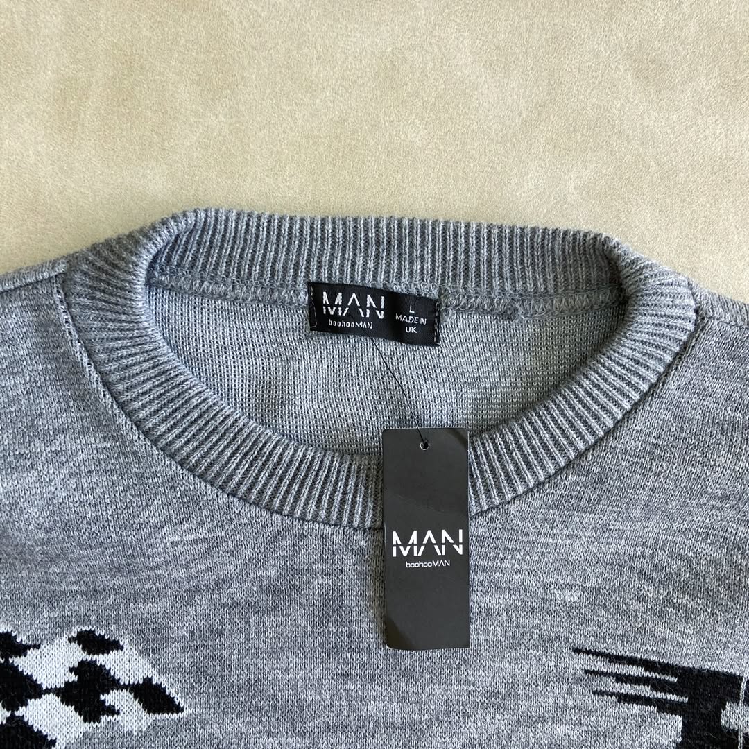 Oversized Boxy Moto Racing Knitted Sweater