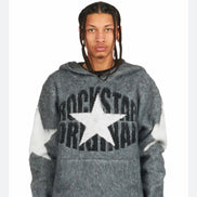 Nasheaka Grey Graphic Knit Hoodie