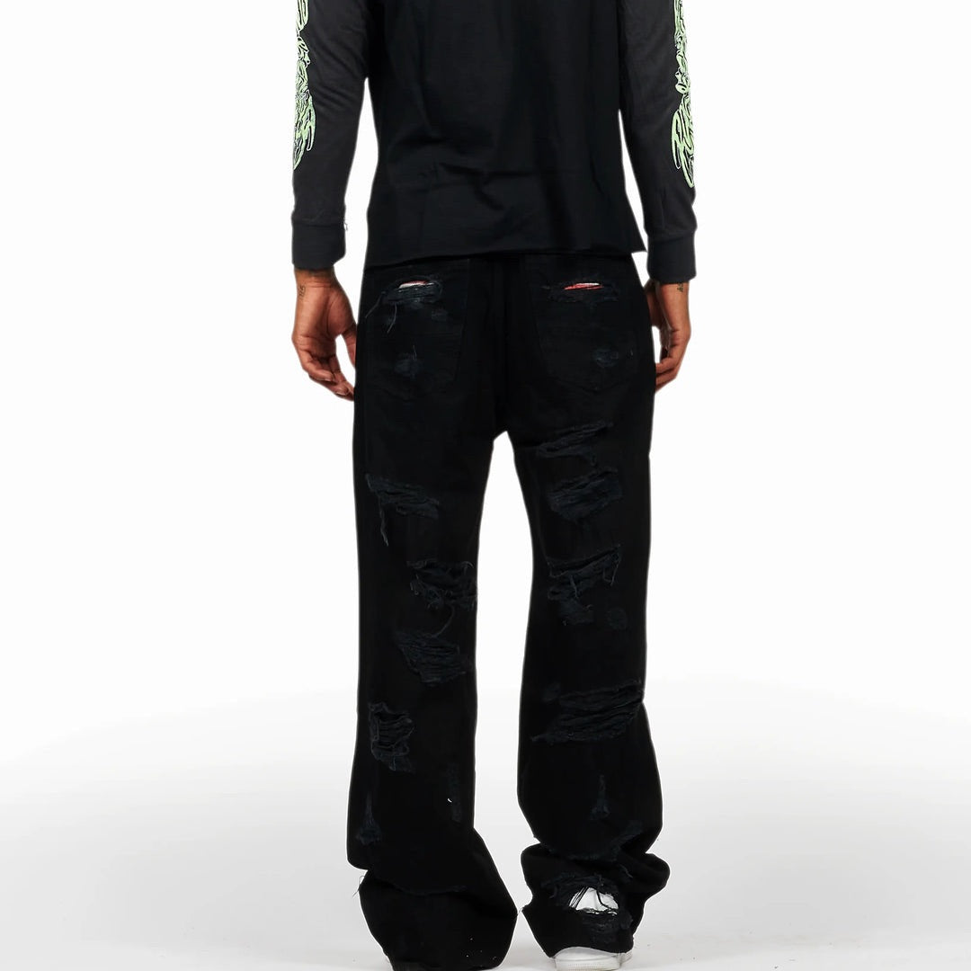 Painted Ripped Baggy Pants