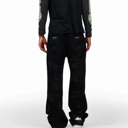 Painted Ripped Baggy Pants