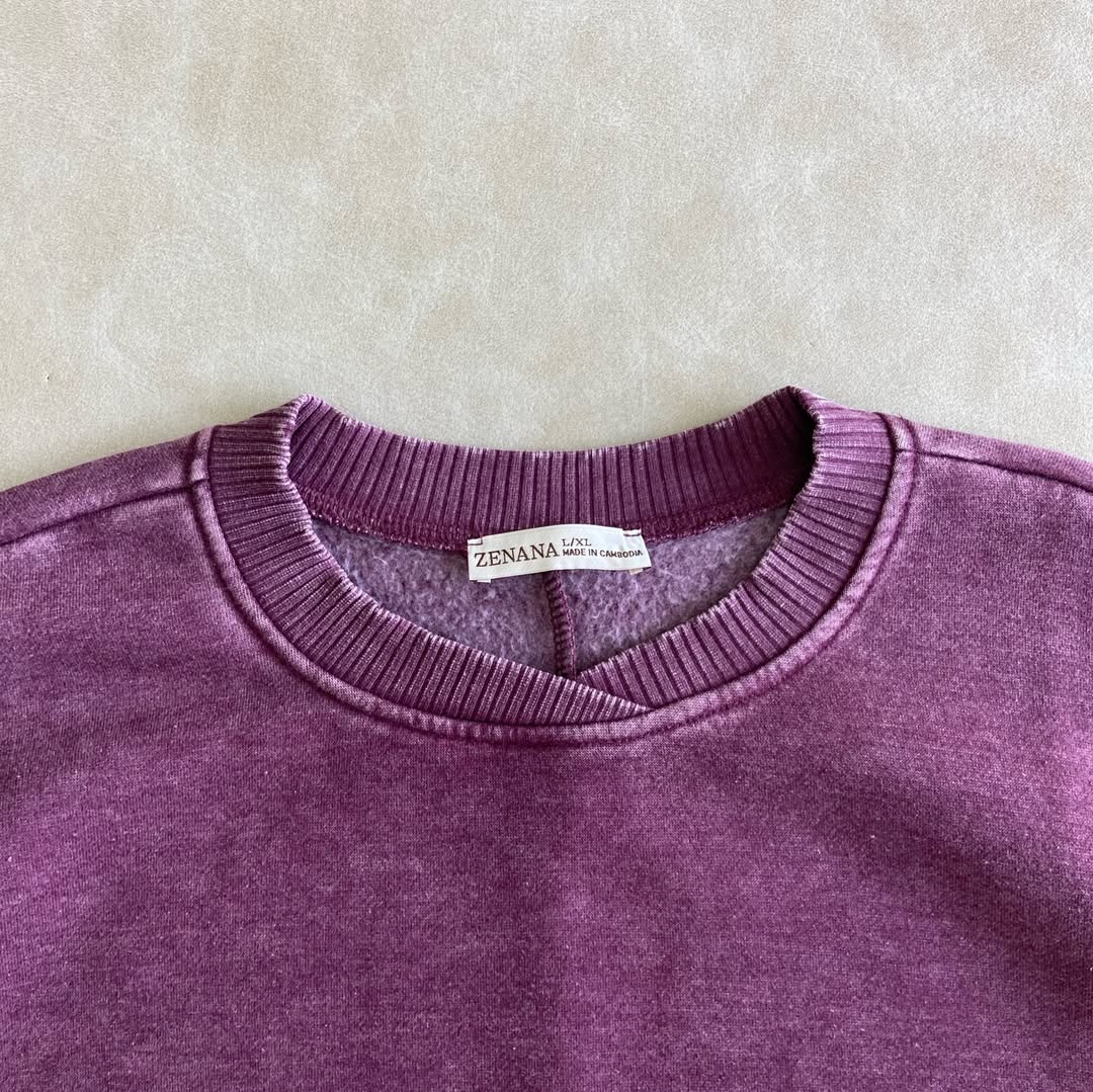 Washed Purple Long-Sleeved Shirt