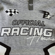 Oversized Boxy Moto Racing Knitted Sweater