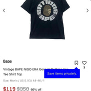 Bathing Bape Vintage Воху TSHIRT