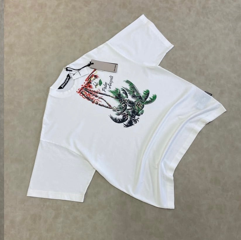 Palm Angels UPSIDE DOWN PALM-PRINT T- SHIRT