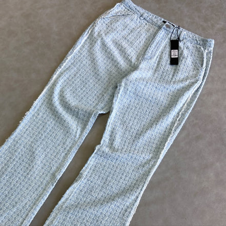 Stacked Slim Flare Textured Frayed