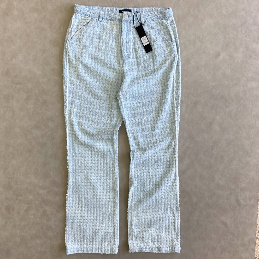 Stacked Slim Flare Textured Frayed