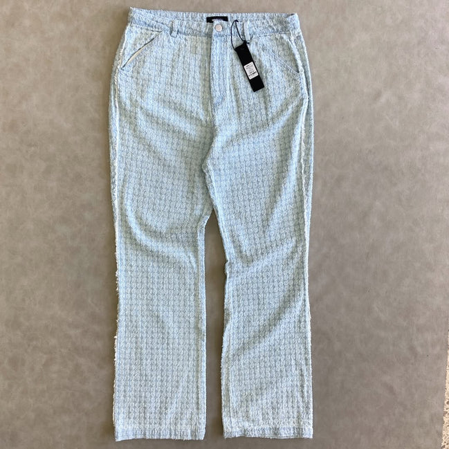 Stacked Slim Flare Textured Frayed