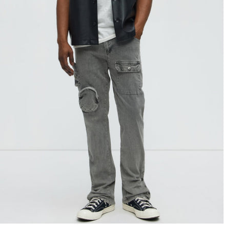 3D Pocket Slim Convertible Snap Flare Jeans