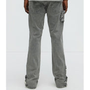 3D Pocket Slim Convertible Snap Flare Jeans