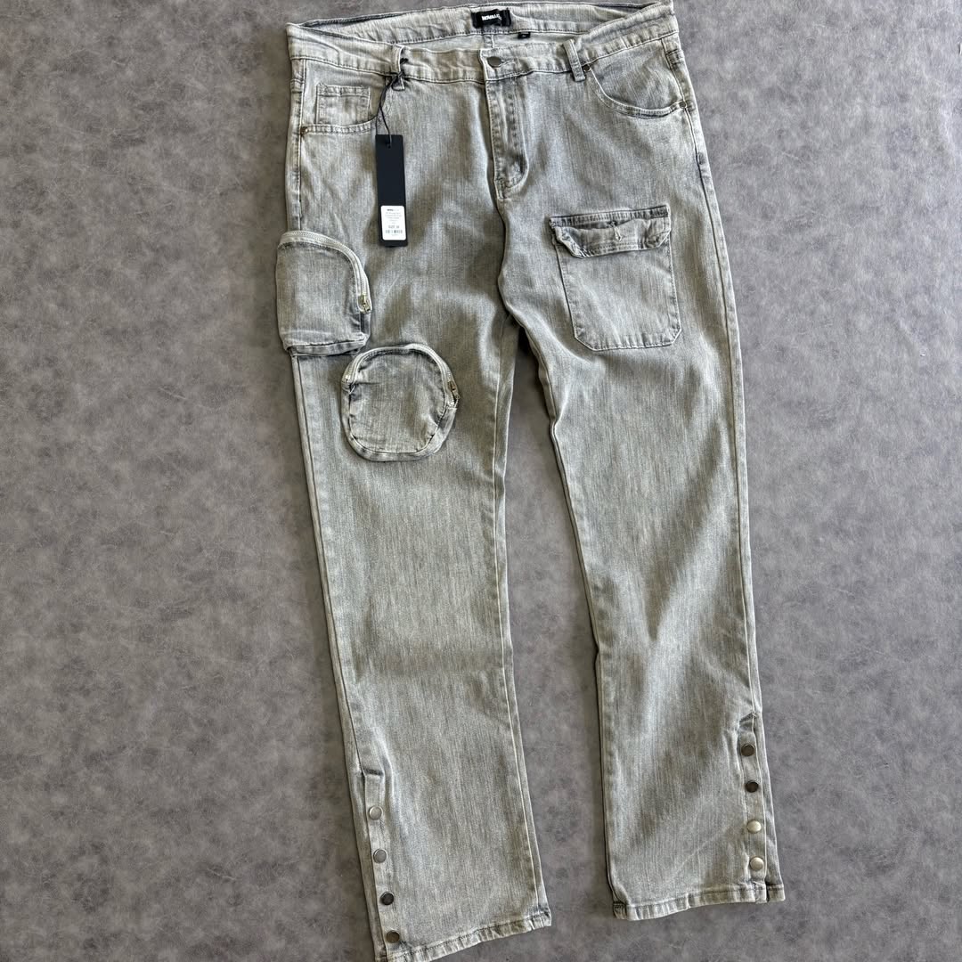 3D Pocket Slim Convertible Snap Flare Jeans