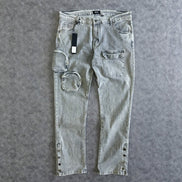 3D Pocket Slim Convertible Snap Flare Jeans