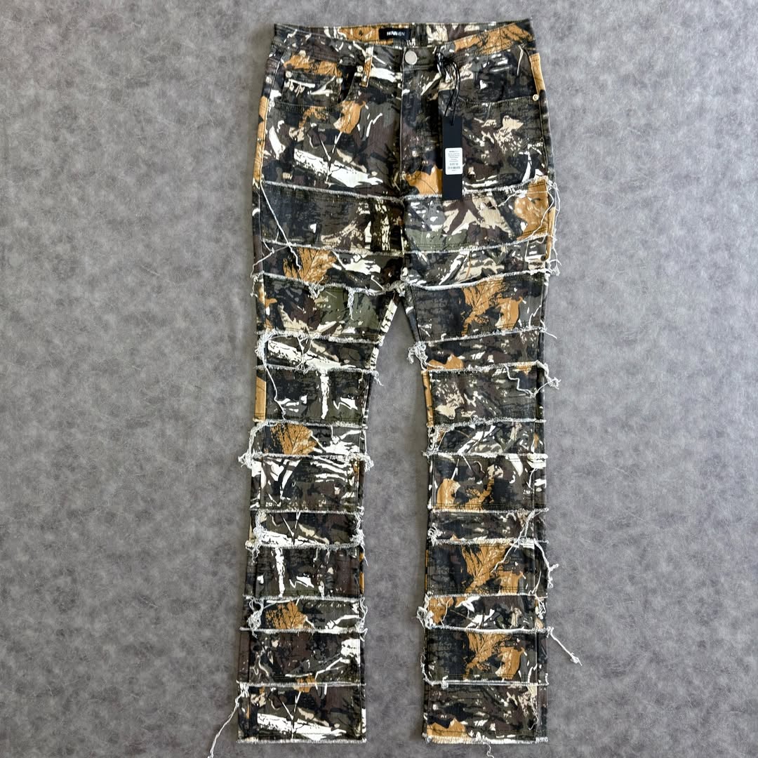 All Around Fray Stacked Skinny Flare Pants