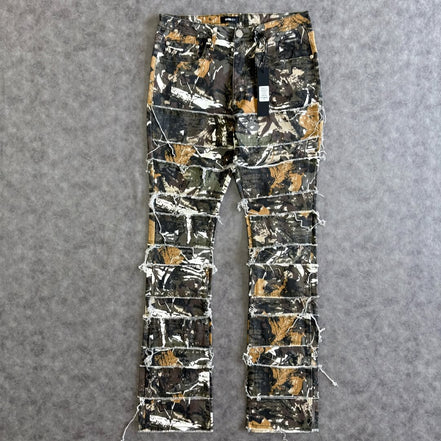 All Around Fray Stacked Skinny Flare Pants