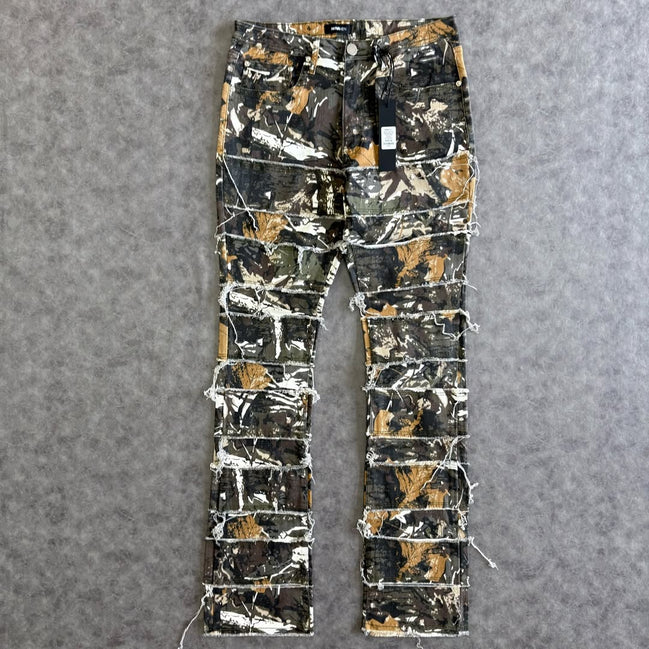 All Around Fray Stacked Skinny Flare Pants