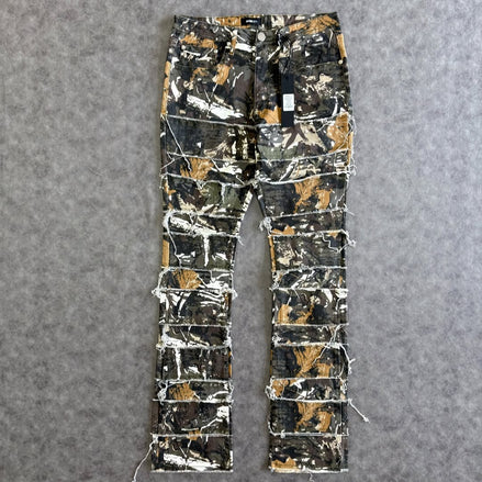 All Around Fray Stacked Skinny Flare Pants