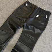 Slim Flare Zipper Pocket Faux Leather Pants