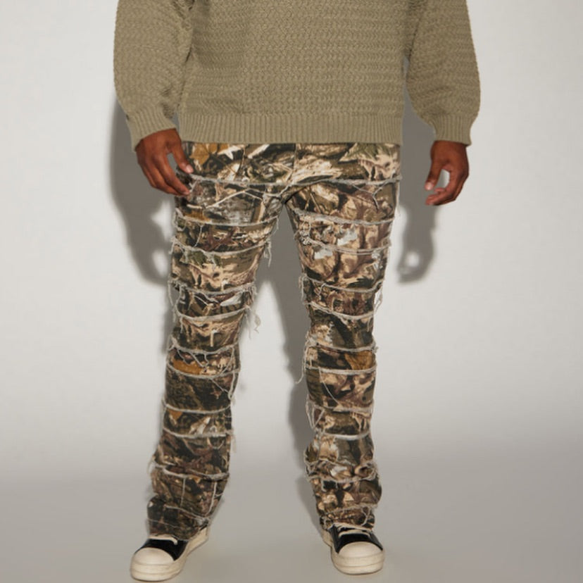 All Around Fray Stacked Skinny Flare Pants