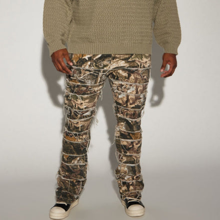 All Around Fray Stacked Skinny Flare Pants