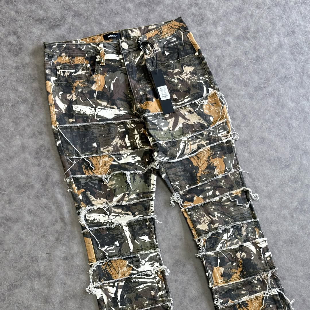 All Around Fray Stacked Skinny Flare Pants