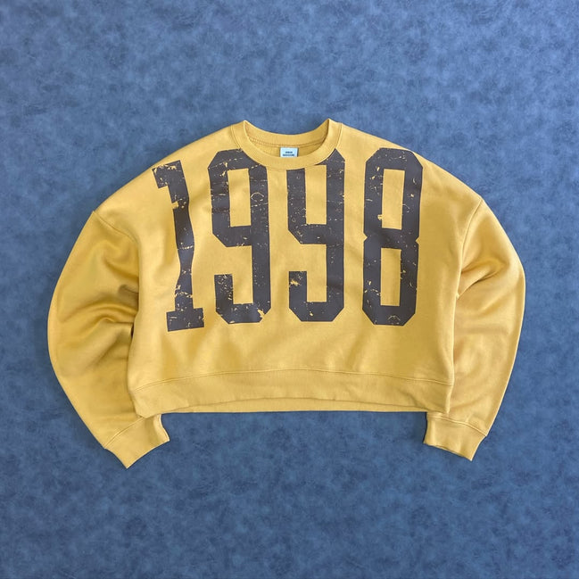 1998 Graphic Cropped Crew Neck Pullover