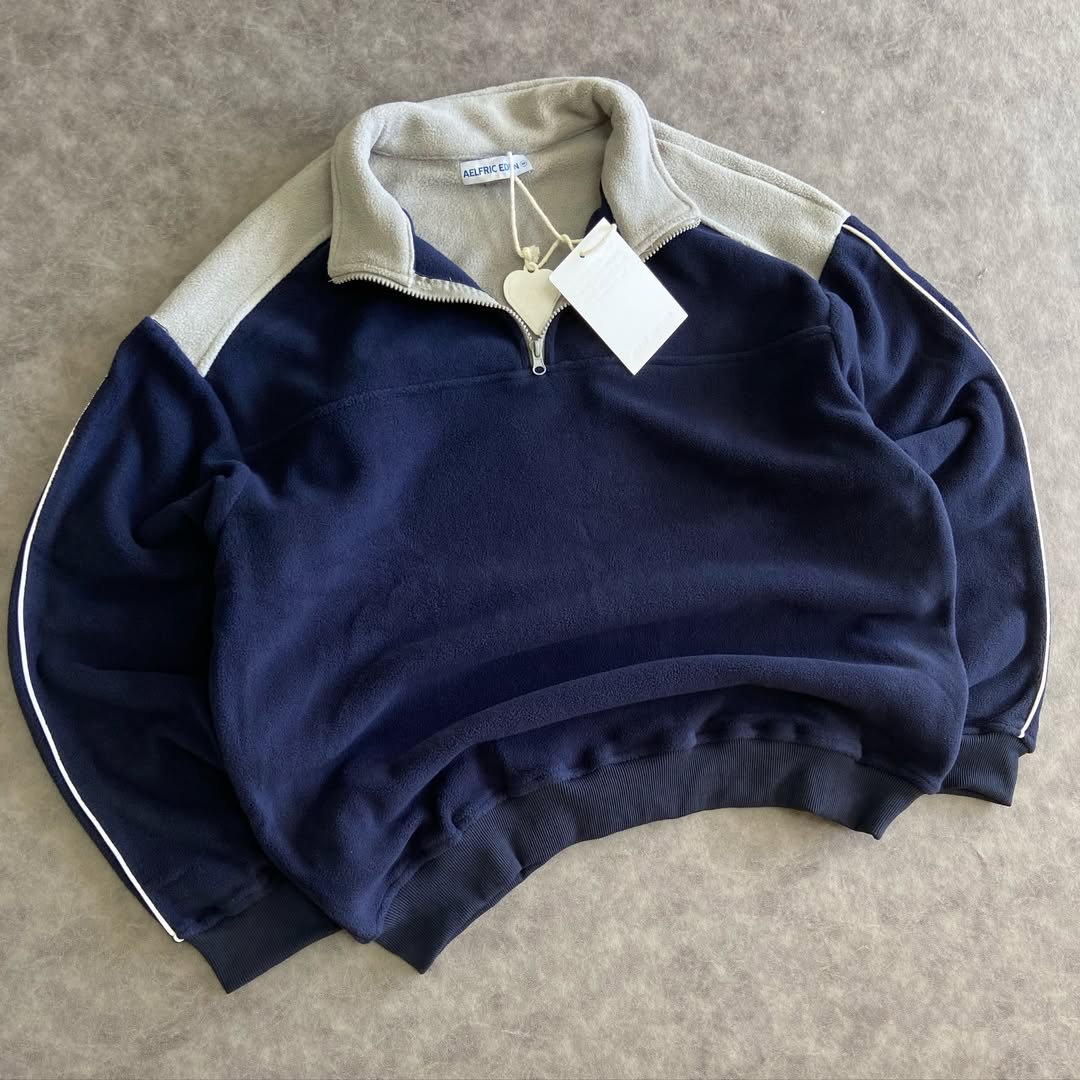 Aelfric Eden Color Blocking Quarter-Zip Sweat