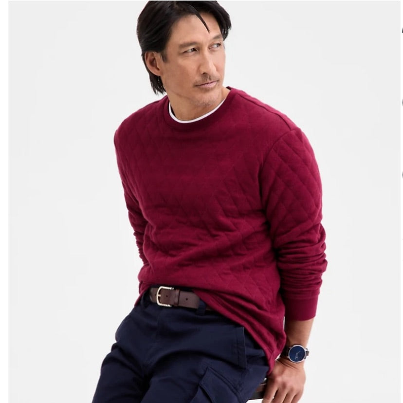Club Room  Quilted Crewneck Sweatshirt