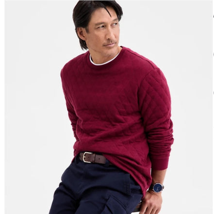 Club Room  Quilted Crewneck Sweatshirt