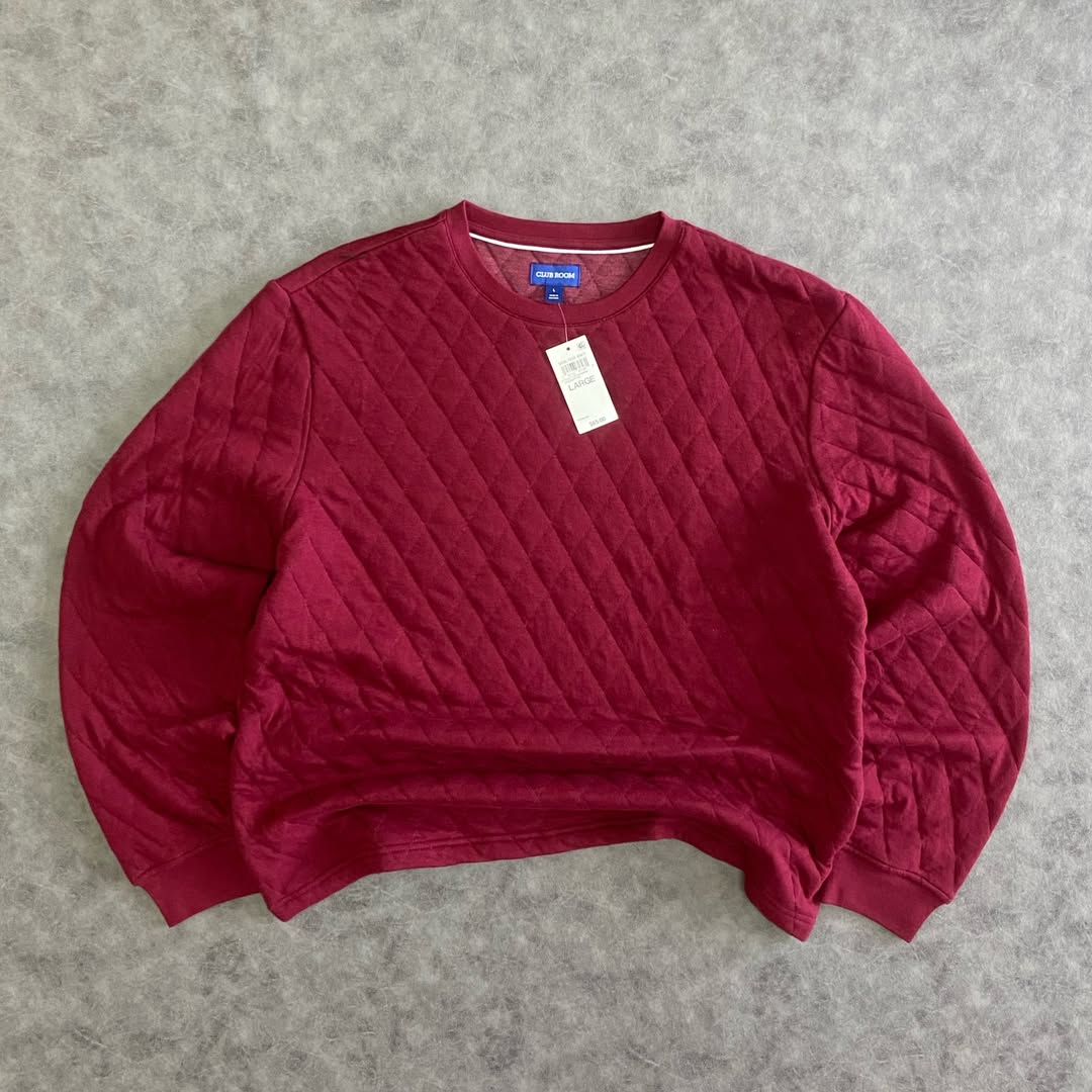 Club Room  Quilted Crewneck Sweatshirt