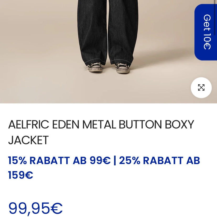 AELFRIC EDEN METAL BUTTON BOXY JACKET