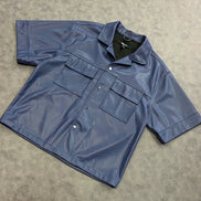 High Stepper Faux Leather Button Up Shirt