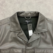 High Stepper Faux Leather Button Up Shirt