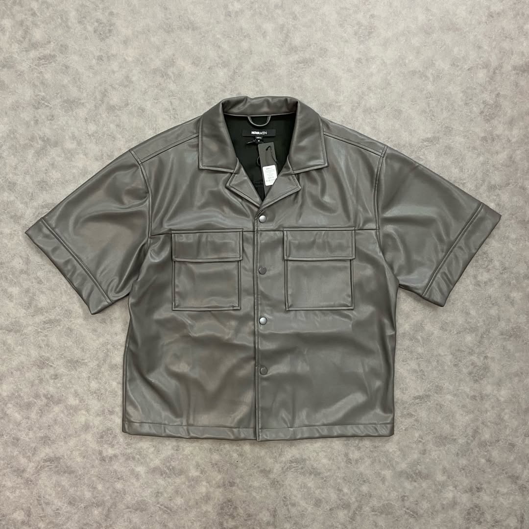 High Stepper Faux Leather Button Up Shirt