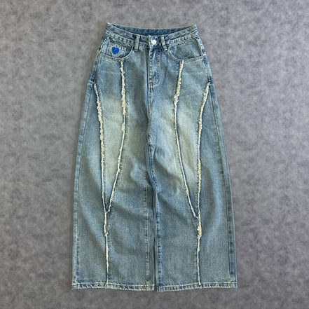 AELFRIC EDEN BAGGY FRINGE JEANS