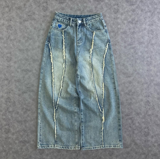 AELFRIC EDEN BAGGY FRINGE JEANS