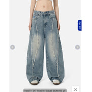 AELFRIC EDEN BAGGY FRINGE JEANS