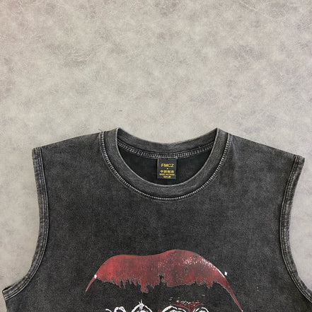 Whashed Lip Print TankTop