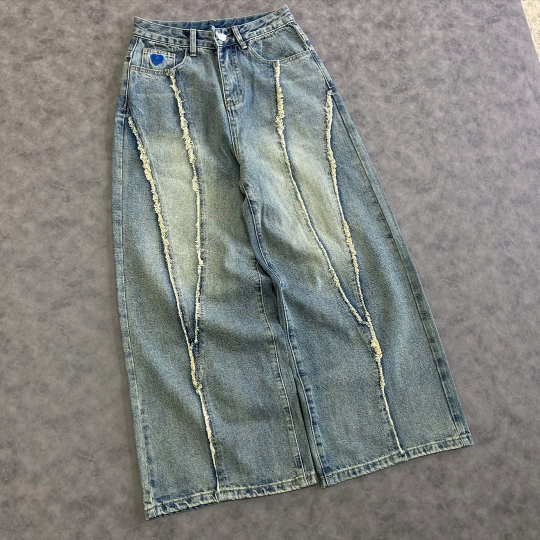 AELFRIC EDEN BAGGY FRINGE JEANS