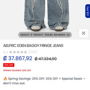 AELFRIC EDEN BAGGY FRINGE JEANS
