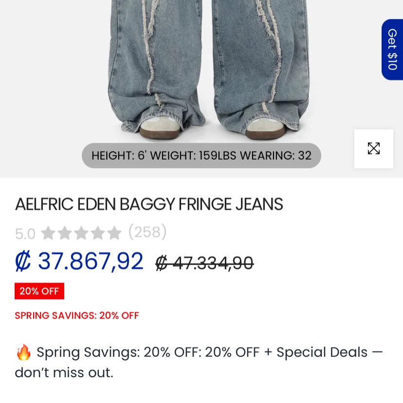 AELFRIC EDEN BAGGY FRINGE JEANS